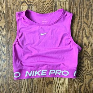 Pink Nike Dri-FIT Cropped Tank Top